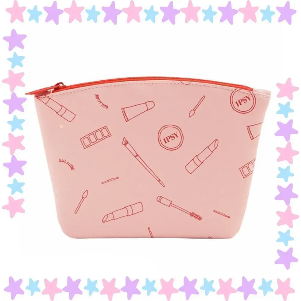 Pink Makeup Tool Print Ipsy Cosmetic Bag